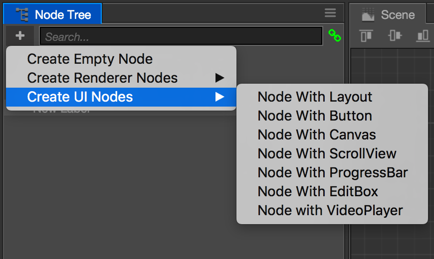 create node ui