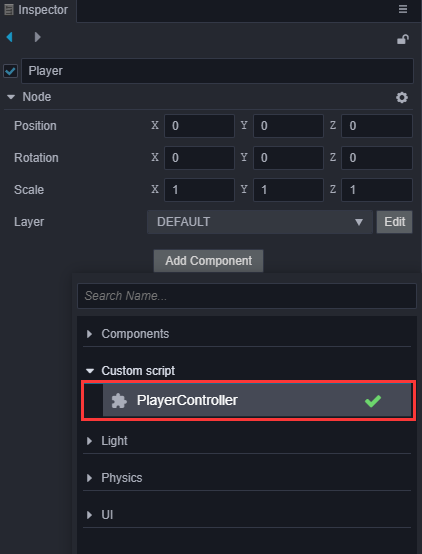 add player controller comp