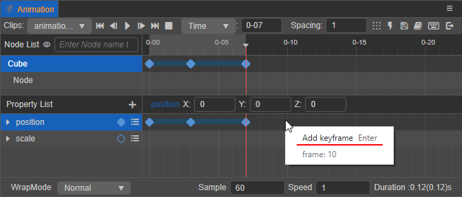 add keyframe