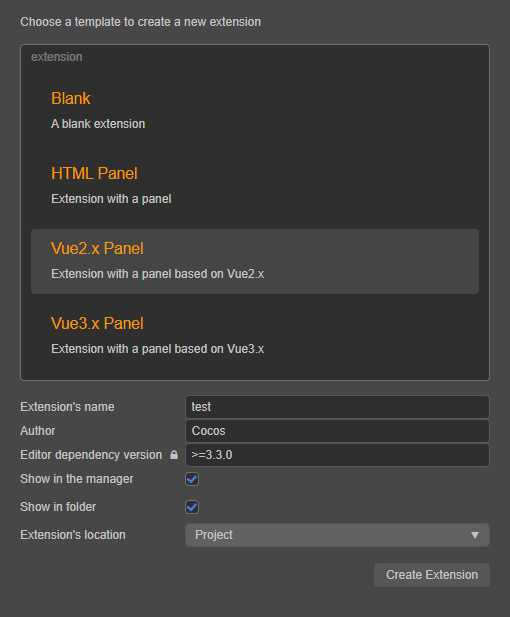 create-extension-panel