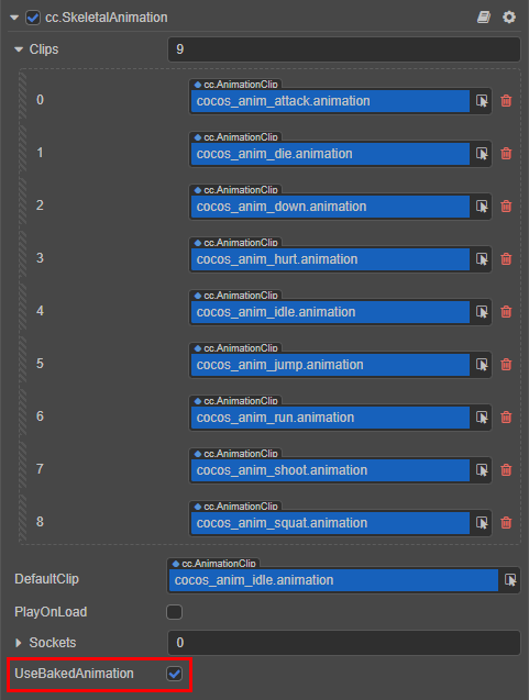 use baked animation