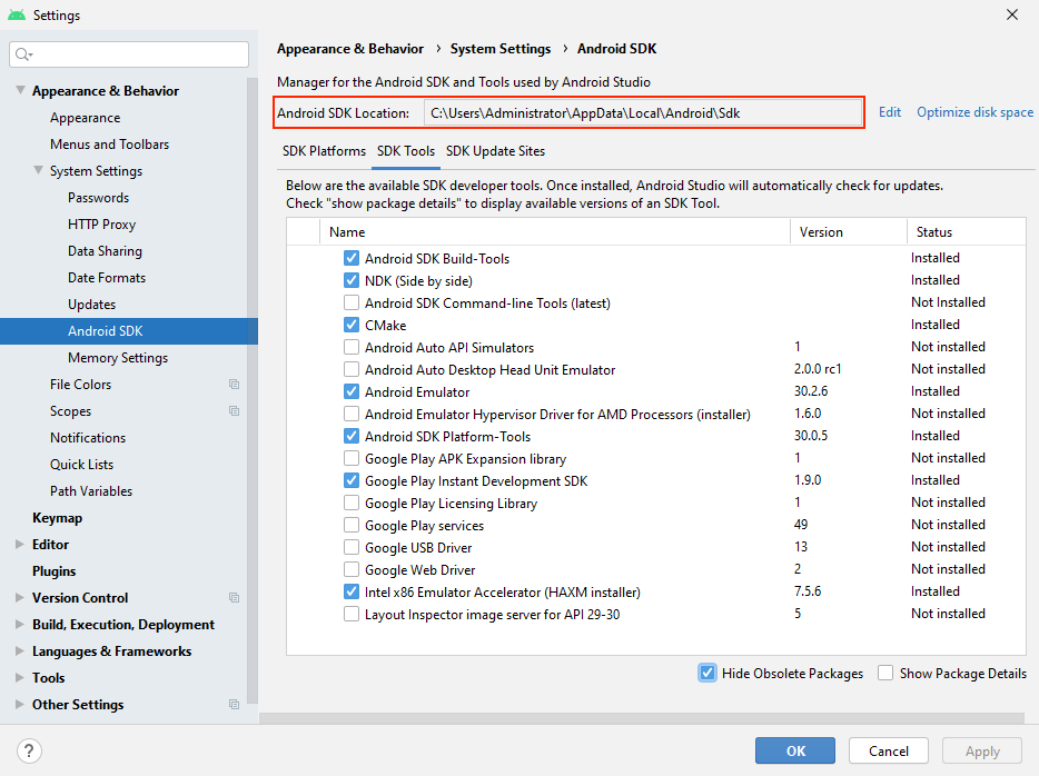 sdk manager