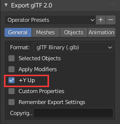 blender export glTF