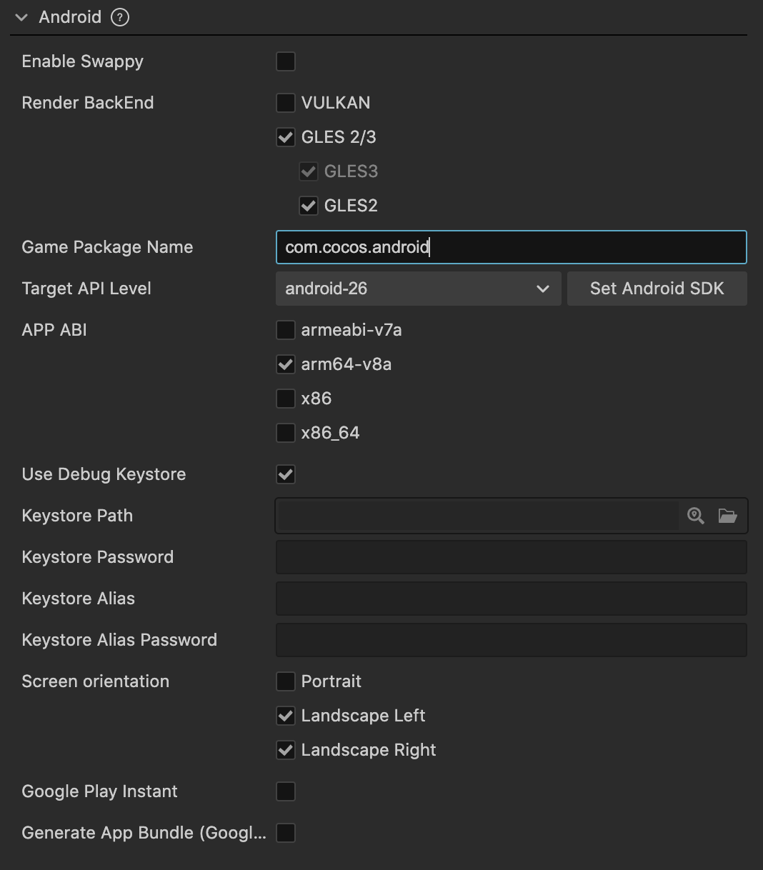 Unity - Manual: Android Build Settings