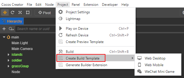 Project Templates - Unity Manual