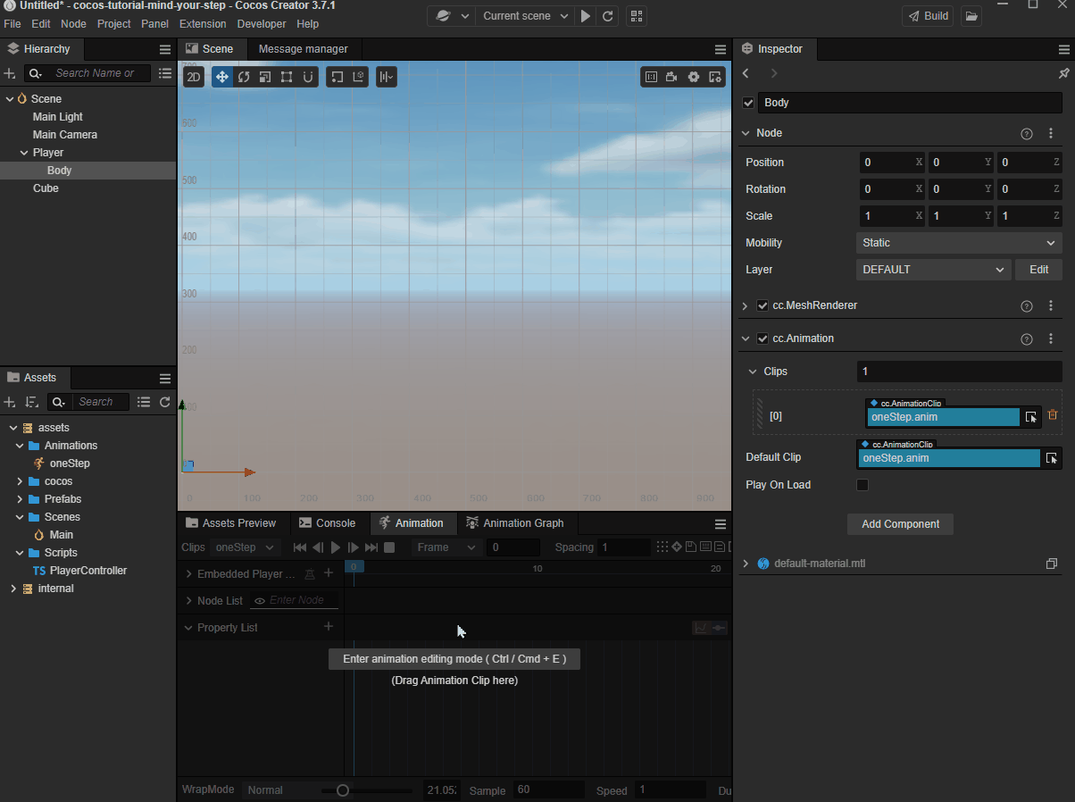 add animation from assets