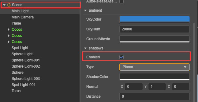 location of enable shadow